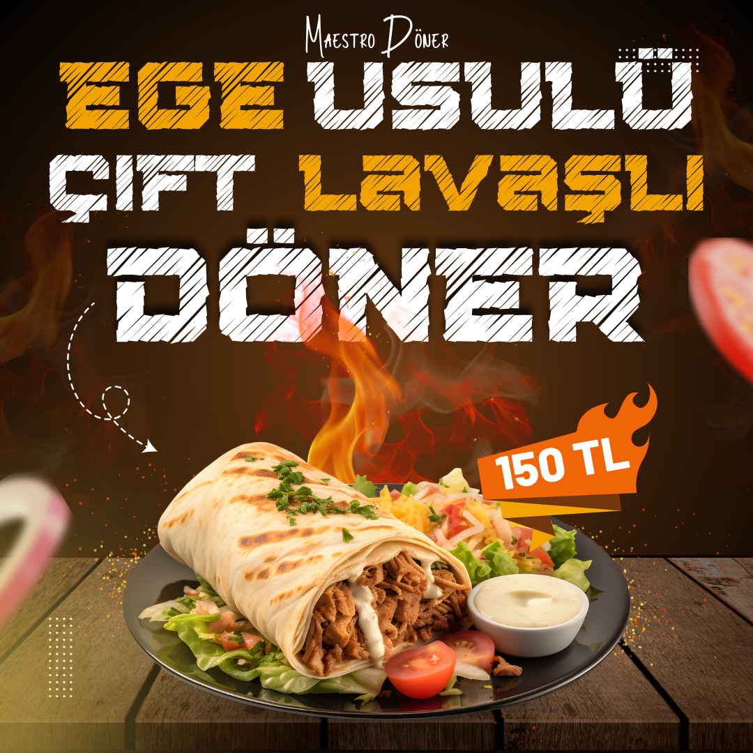 Ege Usulü Çift Lavaşlı Döner